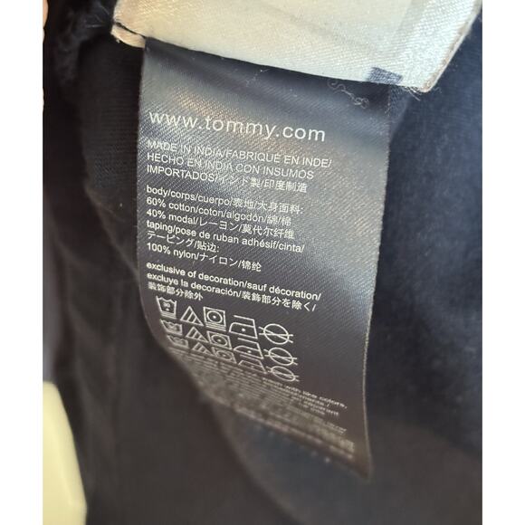 Tommy Hilfiger Womens TShirt Dress XL Navy Blue Rainbow Side Stripes Summer - Picture 6 of 9